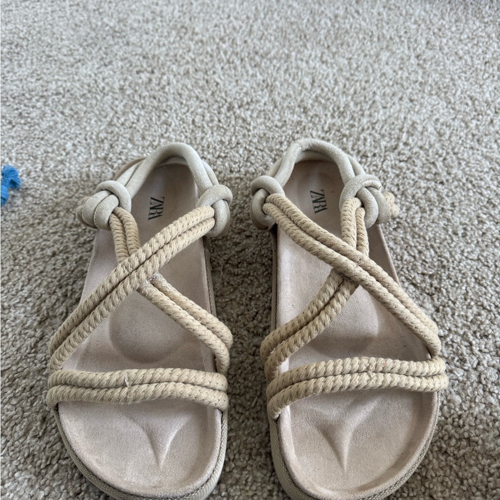 Zara Men Cream Rope Sandals